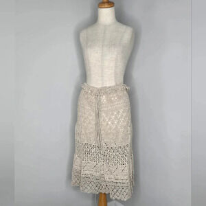 Handmade Crochet Knee-length Peek Through Skirt sz M